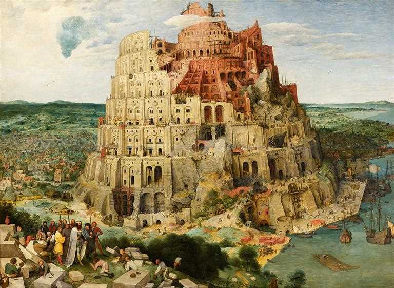 Babels torn, 1563 - en målning av Pieter Brueghel the Elder (1526/1530–1569), Kunsthistorisches Museum Vienna