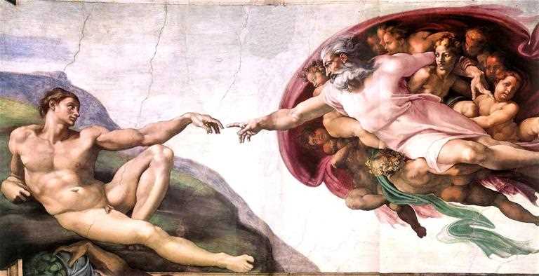 Величайший памятник изобразительного искусства эпохи Возрождения - Сикстинская капелла («Сотворение Адама», Микеланджело)