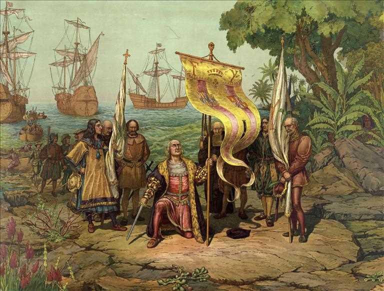 Christoper Columbus arrives in America, L. Prang & Co., Boston, 1893